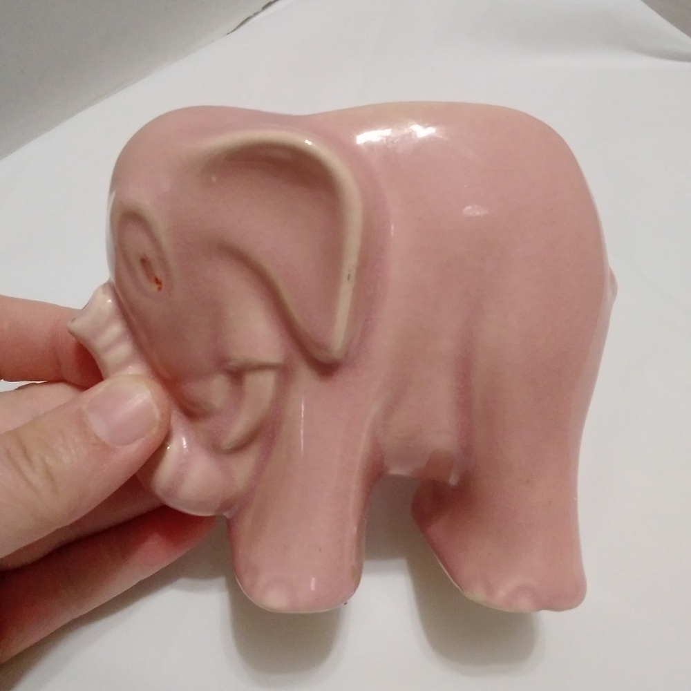 Ceramic Pink Elephant Mini Planter Pot 4"